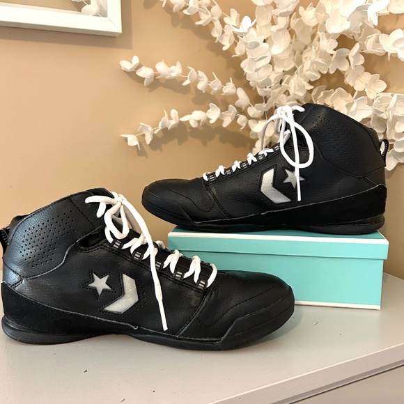 Converse Mid High Top Sneakers Black Men’s Size 9.5 - Picture 3 of 13